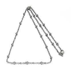 Stainless Steel Color 304 Stainless Steel Rolo Chains Necklaces, with Lobster Claw Clasps, Stainless Steel Color, 19.6 inch(50cm)