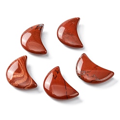 Red Jasper Natural Red Jasper Beads, No Hole/Undrilled, for Wire Wrapped Pendant Making, Moon, 34~35x22x7~10mm