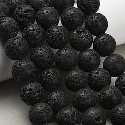 Лавовый камень Круглые бусины из натуральной лавы, сгладить, 16.5 мм, отверстие : 1 мм, около 25 шт / нитка, 15.63~15.87'' (39.7~40.3 см)