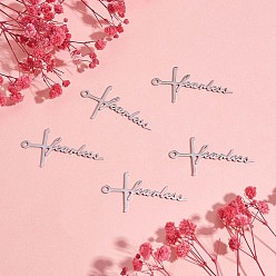 Нержавеющая Сталь Цвет 10шт бесстрашный крест кулон крест вера ожерелье из нержавеющей стали кулон для христианских религиозных ювелирных изделий подарков, цвет нержавеющей стали, 40.7x21 мм, отверстие : 2 мм