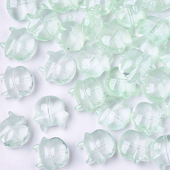 Blassem Türkis Transparente Backfarbe Glasperlen, Kuh, blassem Türkis, 11.5x12x6 mm, Bohrung: 1 mm