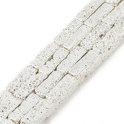 с Покрытием Серебра Гальванические нити из синтетических немагнитных гематитовых бусин, кубоид, со серебряным покрытием, 13x5x5 мм, отверстие : 1 мм, около 31 шт / нитка, 15.75'' (40 см)