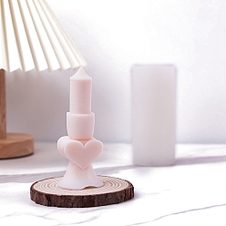 Белый Силиконовые формы для свечей в виде сердечек, пищевой силикон, изготовление украшений, для изготовления свечей, белые, 50x122 мм