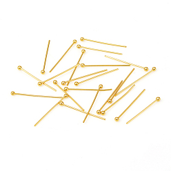 Золотой 304 штыри для шариковой головки из нержавеющей стали, золотые, 20x0.6 мм, 22 датчик, Руководитель: 1.8 mm