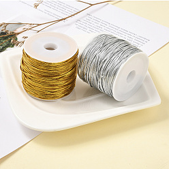 Mixed Color 2 Rolls 2 Colors PVC Tubular Synthetic Rubber Cord, with Spools, Mixed Color, 1mm, 25m/Roll