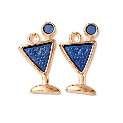 Синий Подвески из эмали и сплава, кубок очарование, золотой свет, синие, 20x11.5x2 мм, отверстие : 1.6 мм