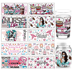 Mixed Shapes Бумага для переноса тепла из ПВХ своими руками, для чашки УФ-сублимации, разнообразные, 110x240 мм, 10 стиль, 1 шт / стиль, 10 шт / комплект