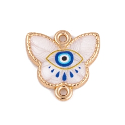 Бабочка Подвески с соединителем из сплава синей эмали, ссылки сглаза, золотые, бабочка, 17.5x18x3 мм, отверстие : 1.5 мм