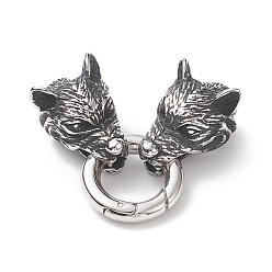 Античное Серебро 304 пружинные кольца из нержавеющей стали, уплотнительные кольца, с мозг заканчивается, для изготовления кожаных браслетов, волк, античное серебро, 51 мм