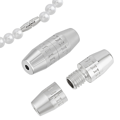 Платина 925 стерлингового серебра винтовые застежками, с полировкой из замши, овальные, платина, 11x4 мм, отверстие : 0.9 мм