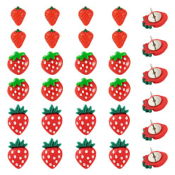 Красный 30 шт. 3 стили железные канцелярские кнопки, смолой клубники, красные, 15~16 мм, 10 шт / стиль