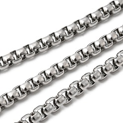 Нержавеющая Сталь Цвет Изготовление мужских ювелирных изделий, устойчивых к потускнению 304 цепочки из нержавеющей стали, несварные, цвет нержавеющей стали, 5.5x5.5x3 мм