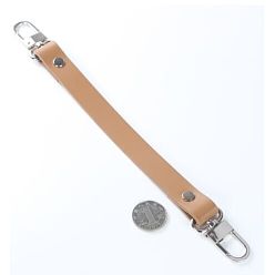 Sienaerde Taschenriemen aus Rindsleder, mit Alu-Drehverschlüsse, Wohnung, Taschenersatzzubehör, Sienaerde, 33.5x1.8x0.4 cm