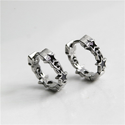 Нержавеющая Сталь Цвет Звезда 304 серьги-кольца из нержавеющей стали с эмалью, цвет нержавеющей стали, 10 мм