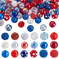 (52) Непрозрачная лаванда 100 шт. круглые акриловые и АБС-пластиковые бусины, имитирующие жемчуг, разноцветные, 19~20.5x18~20 мм, отверстие : 1.8~3 мм