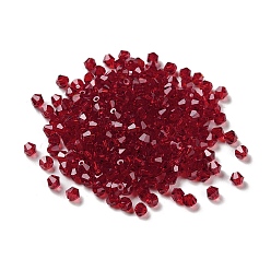 (123L) Белый крем непрозрачный блеск Прозрачные стеклянные бусины, двухконусные, огнеупорный кирпич, 4x4x3.5 мм, отверстие : 1 мм, 720 шт / пакет