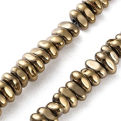 с Золотистым Покрытием Гальванические нити из синтетических немагнитных гематитовых бусин, самородки, с золотым покрытием, 5.5x4.5x2 мм, отверстие : 1.2 мм, около 180~183 шт / нитка, 15.94 дюйм (40.5 см)