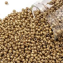 (557F) Gold Galvanized Matte TOHO Round Seed Beads, Japanese Seed Beads, Frosted, (557F) Gold Galvanized Matte, 11/0, 2.2mm, Hole: 0.8mm, about 50000pcs/pound
