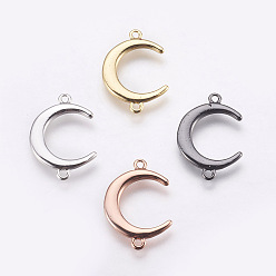 (52) Непрозрачная лаванда Соединители латунные звенья, без свинца и без кадмия, луна, разноцветные, 19x13x1 мм, отверстие : 1.2 мм