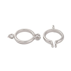 Платина Покрытие стойки латунными поручнями, сменная застежка-коннертор для подвески, без свинца и без кадмия, долговечный, кольцо, платина, 18.5x11x3.5 мм, Отверстие : 1.2 мм & 1.4 мм