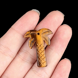 Тигровый глаз Природные подвески Unakite, кокосовая пальма, 28x18~22 мм