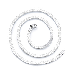 Нержавеющая Сталь Цвет Не тускнеет 304 ожерелье из нержавеющей стали с цепочкой в виде елочки для мужчин, цвет нержавеющей стали, 19.69 дюйм (50 см), широк: 4 мм