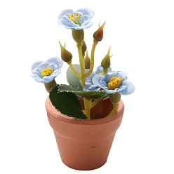 Светло-Голубой Миниатюрные украшения из фарфоровых растений в горшках, аксессуары для домашнего кукольного домика с микро-ландшафтом, притворяясь опорными украшениями, Небесно-голубой, 50x68 мм