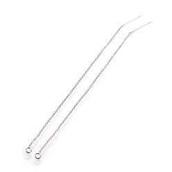 Платина Изделия из латуни, с петлей, Роло цепи, нить, платина, 105x1 мм, отверстия: 1.8 мм, штифты: 0.8 мм