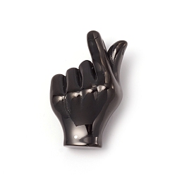 Gunmetal 304 Stainless Steel ASL Pendants, Gesture for Finger Heart, Gunmetal, 33.5x22x13mm, Hole: 6x6mm