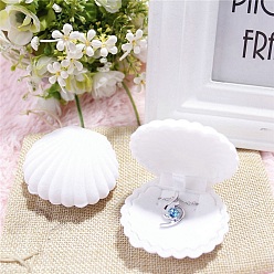 Shell Shape Velvet Rings Box, Jewelry Box, Shell Shape, 6.5x5.5x3cm