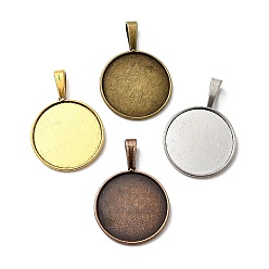 (52) Непрозрачная лаванда Сеттинги для кабошонов или кулона, сплав, тибетский стиль , чашки безель с краями, без свинца, разноцветные, лоток : 24 мм, 38x27x2 мм, отверстие : 5x9 мм