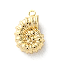 Настоящее золото 18K Латунные подвески, без кадмия, без никеля и без свинца, морской улитки, реальный 18 k позолоченный, 16.5x11x5 мм, отверстие : 1.4 мм
