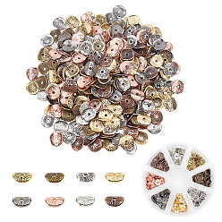 Mixed Color Tibetan Style Wavy Spacer Beads, Lead Free & Nickel Free, Arched Disc, Mixed Color, 9x1mm, Hole: 1mm, 400pcs/box