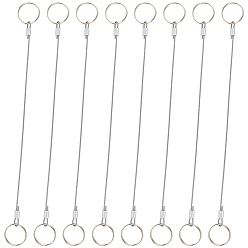 Нержавеющая Сталь Цвет 8шт. 304 кабель в оболочке из нержавеющей стали, тросовый замок для садовой мебели, велосипед и мотоцикл, с железным кольцом, цвет нержавеющей стали, 295 мм