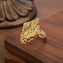 Rhombus 304 текстурированные кольца на пальцах из нержавеющей стали, золотые, ромб, 20 мм