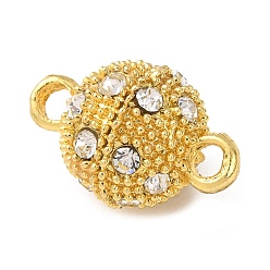Doré  Fermoirs magnétiques en alliage strass avec boucles, ovale, or, 16x10mm, Trou: 1.5mm