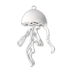 Нержавеющая Сталь Цвет 304 подвески из нержавеющей стали, медузы прелести, анти-тускнение, цвет нержавеющей стали, 47.5x26.5x3.5 мм, отверстие : 2 мм