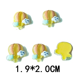 Желтый Светящиеся кабошонов смолы, облако с воздушным шаром, светится в темноте, желтые, 20x19 мм