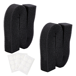 Черный 2шт. прямоугольные поролоновые полоски, с 40шт. двусторонних акриловых наклеек, чёрные, 2000x25x25 мм