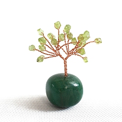 Перидот Натуральные скульптуры из перидота, украшения для выставки, для домашнего офисного стола, дерево, 20~55x50~80 мм