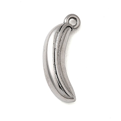 Банан 304 подвески из нержавеющей стали, фруктовые подвески, цвет нержавеющей стали, банан, 19x5x5 мм, отверстие : 1.4 мм