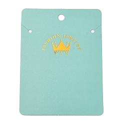 Аква Карточки для демонстрации прямоугольных бумажных ожерелий с отверстием для подвешивания, Карточка для демонстрации ювелирных изделий с принтом короны для хранения ожерелья, вода, 9.8x7.2x0.05 см, отверстия : 6 mm и 3 мм