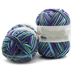 Mitternachtsblau 5-fädiges segmentgefärbtes Milchbaumwollgarn, zum Stricken von Mützen, Decken, Schals und Kleidung, Mitternachtsblau, 2.5 mm, 50g/Strang