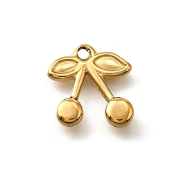 Золотой 304 подвески из нержавеющей стали, ионное покрытие (ip), вишневое очарование, золотые, 16x15x3.5 мм, отверстие : 1.8 мм