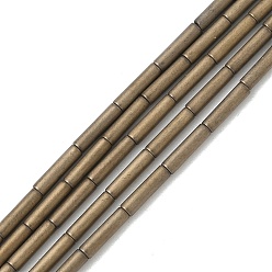 Античное Серебрянное Покрытие Гальванизировать немагнитных синтетический гематит нитей бисера, матовые, трубка, античной посеребренные, 8x2 мм, отверстие : 1 мм, около 50 шт / нитка, 15.7 дюйм