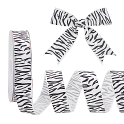Белый 50 ярдов полиэстеровой ленты с принтом зебры, изготовление материалов, дары, ящики пакеты, белые, 1-5/8 дюйм (41 мм)