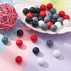 Mixed Color Food Grade Eco-Friendly Silicone Focal Beads, Chewing Beads For Teethers, DIY Nursing Necklaces Making, Round, Mixed Color, 12mm, Hole: 1.2mm, 4 colors, 5pcs/color, 20pcs/set