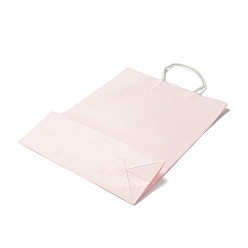 Misty Rose Rectangle Paper Bags, with Handles, for Gift Bags and Shopping Bags, Misty Rose, 42x31.3x11.3cm, Fold: 42x31.3x0.2cm