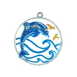 Dolphin DIY Ocean Theme Pendant Silicone Molds, Resin Casting Molds, for UV Resin, Epoxy Resin Jewelry Making, Dolphin Pattern, 91x82x6mm, Hole: 1.8mm