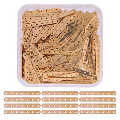Light Gold 200pcs barre d'espacement en fer, rectangle, or et de lumière, 30.5x3.5x0.5mm, Trou: 1.2mm, 200 pièces / kit